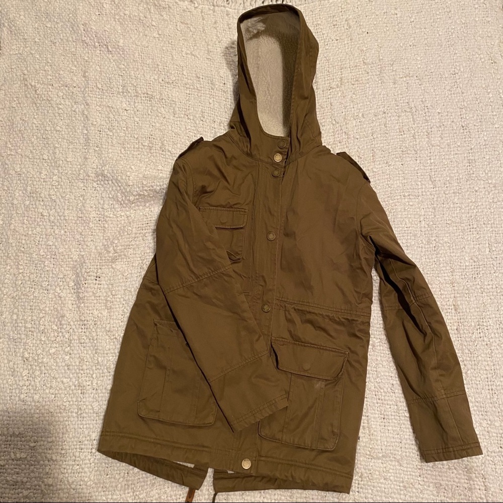 Roxy Shearling Olive Green Winter Coat
